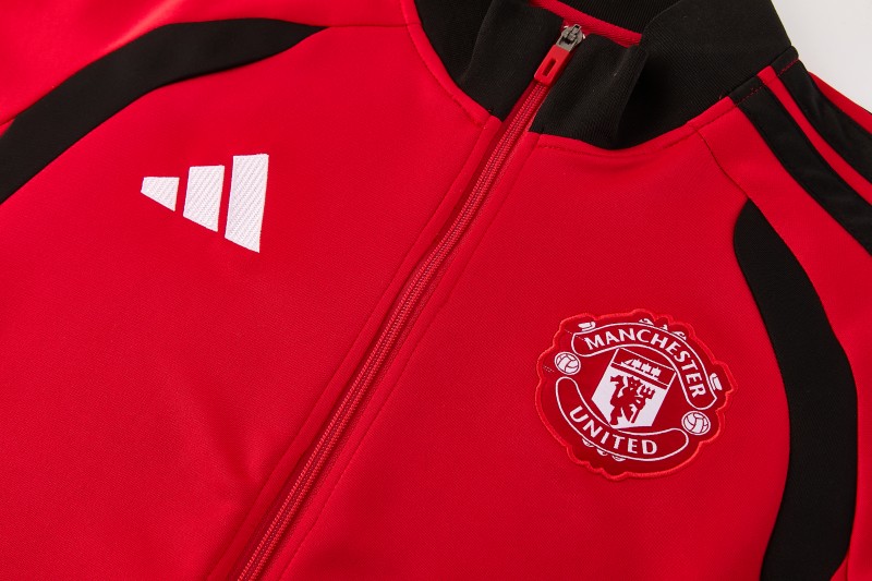 26/27 Manchester United FC  Red Full Zipper Jacket Tracksuit + Long Pants