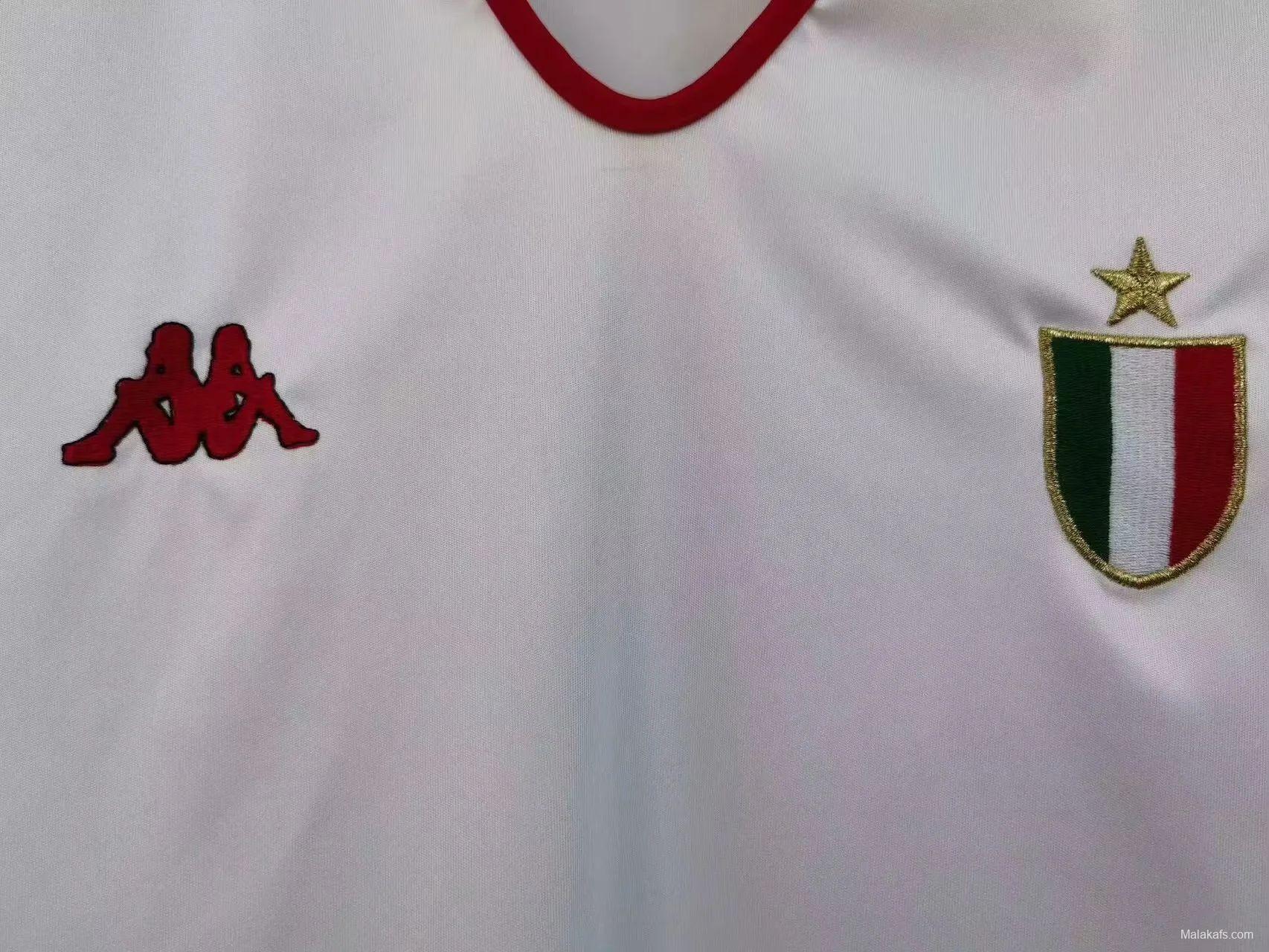 Retro 88/89 AC Miilan Away White Champion League Jersey