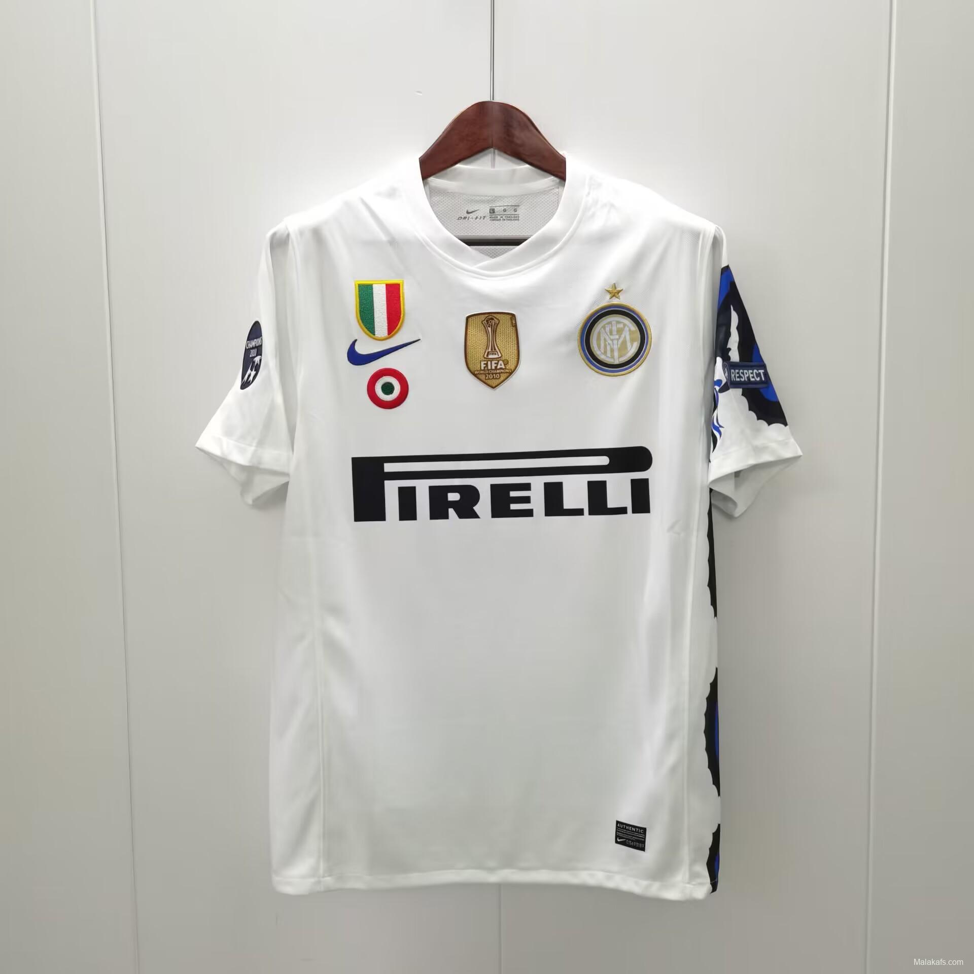 Retro 10/11 Inter Milan Away White Jersey With Full Patches