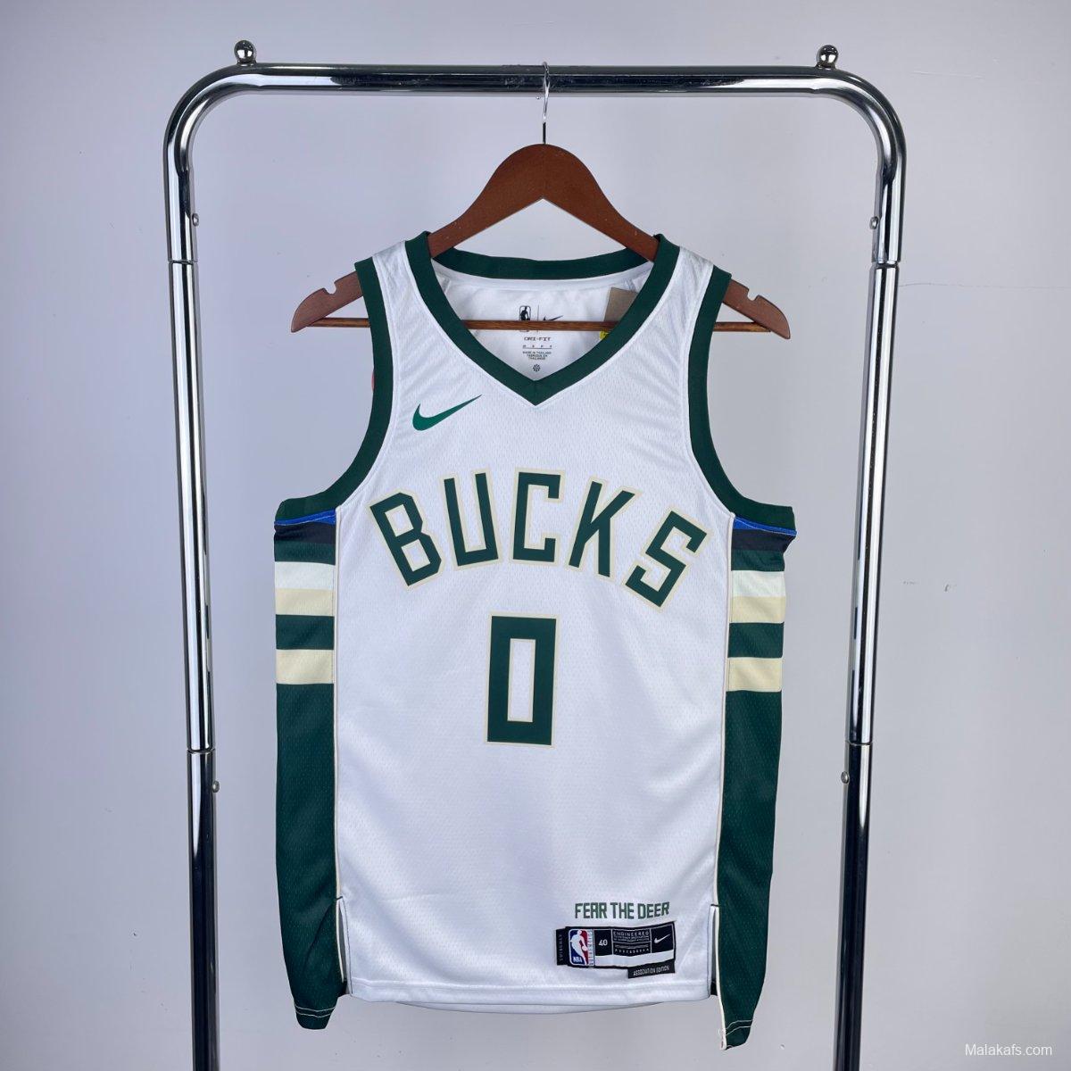 Milwaukee Bucks Damian Lillard #0 2023/24 Association Edition Jersey