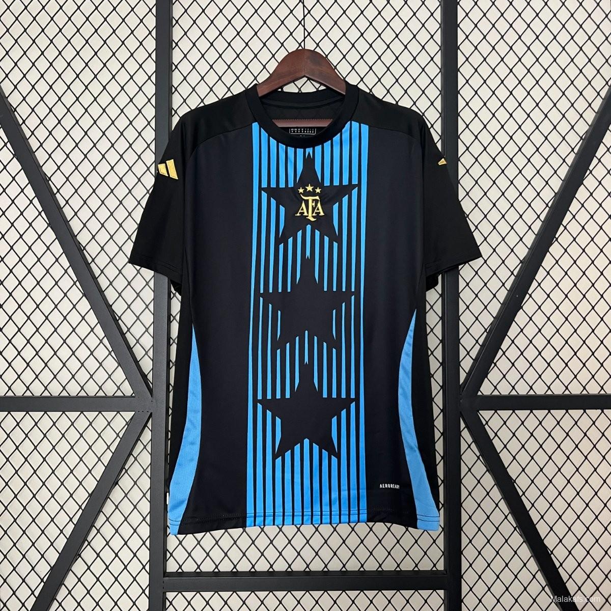 2024  Argentina Copa America Light Blue Stripes Pre-Match Jersey