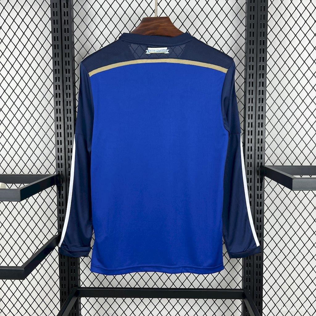 Retro 2014 Argentina Home Long Sleeve Soccer Jersey