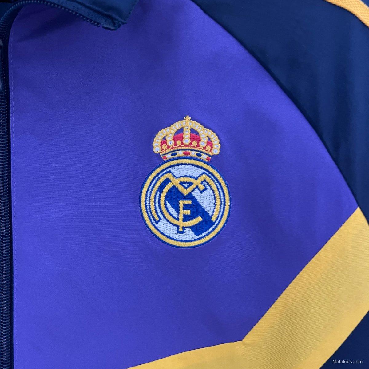 24/25 Real Madrid Purple Blue Reversible Windbreaker