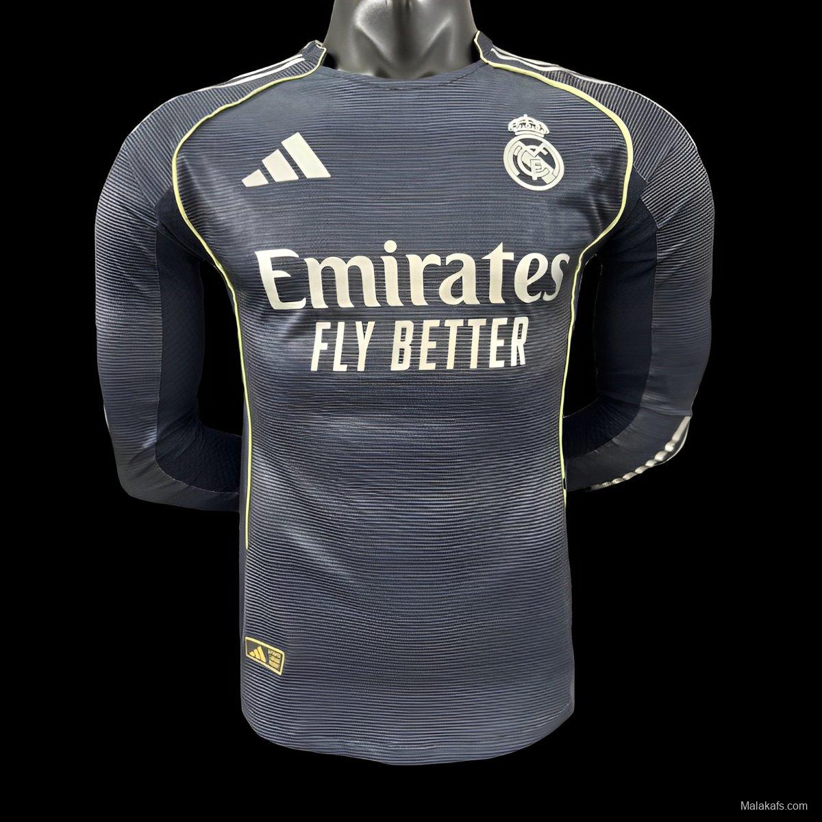 Player Version 25/26 Real Madrid Away Long Sleeve Jersey