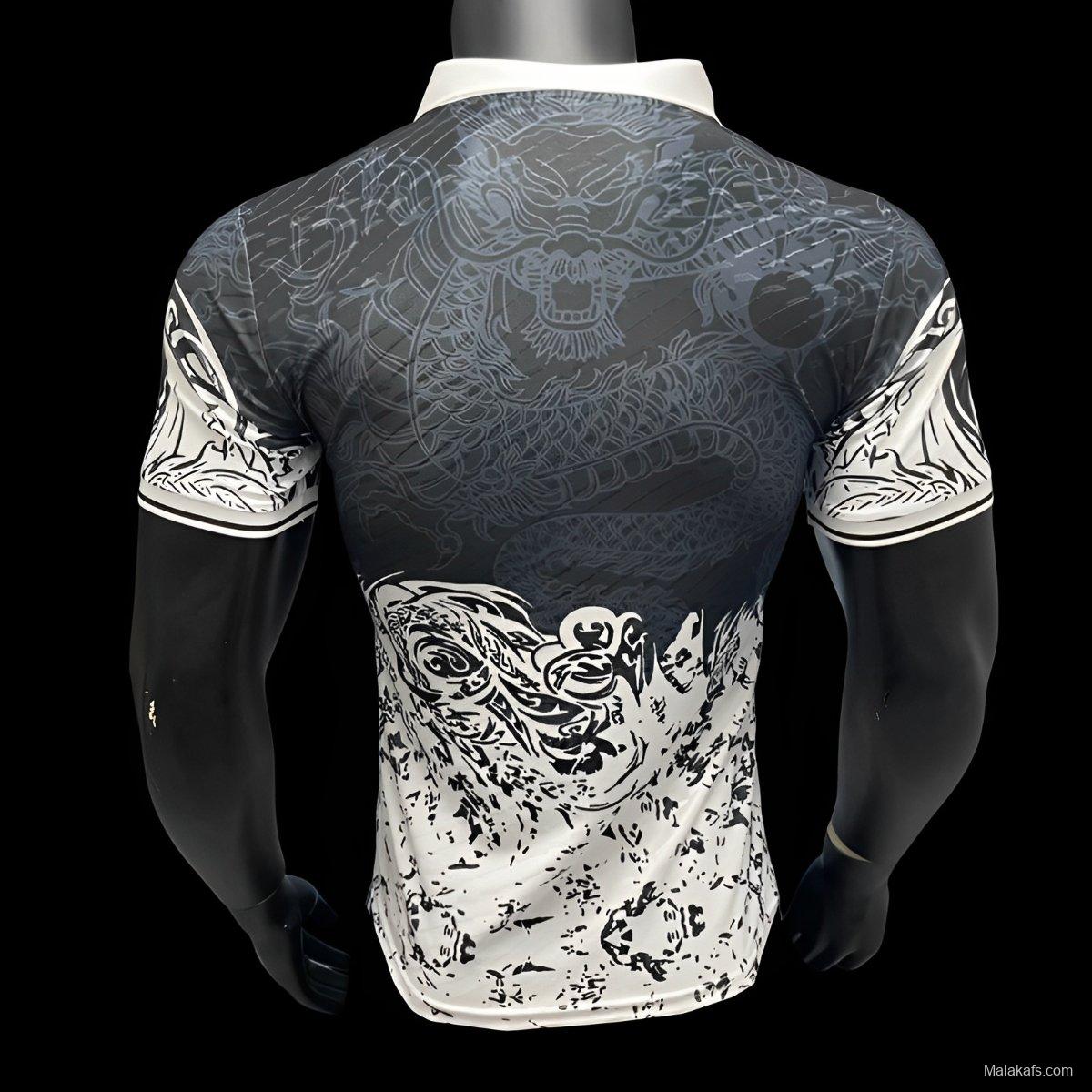 Player Version 25/26 Real Madrid Black & White Dragon Design Jersey