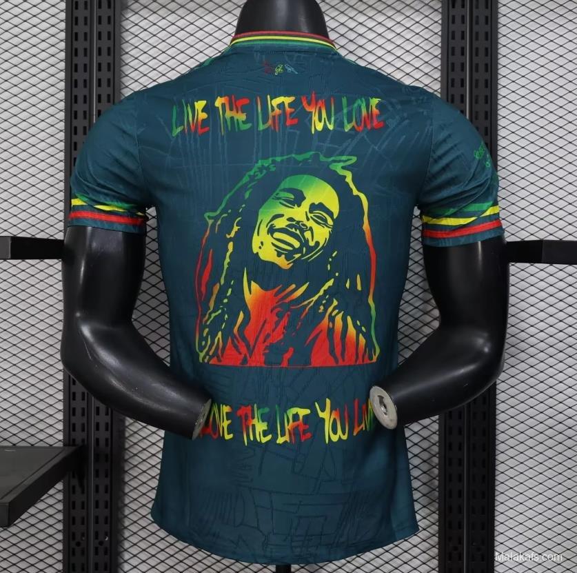 25/26 Ajax Navy Blue with Bob Marley Tribute Jersey