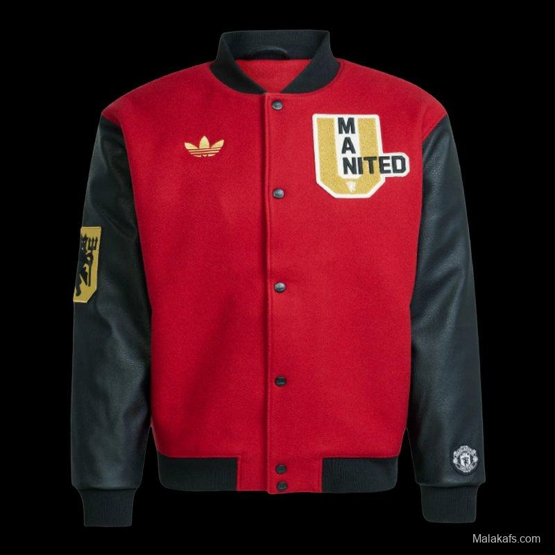 24/25 Manchester United Letterman Red/Black Jacket