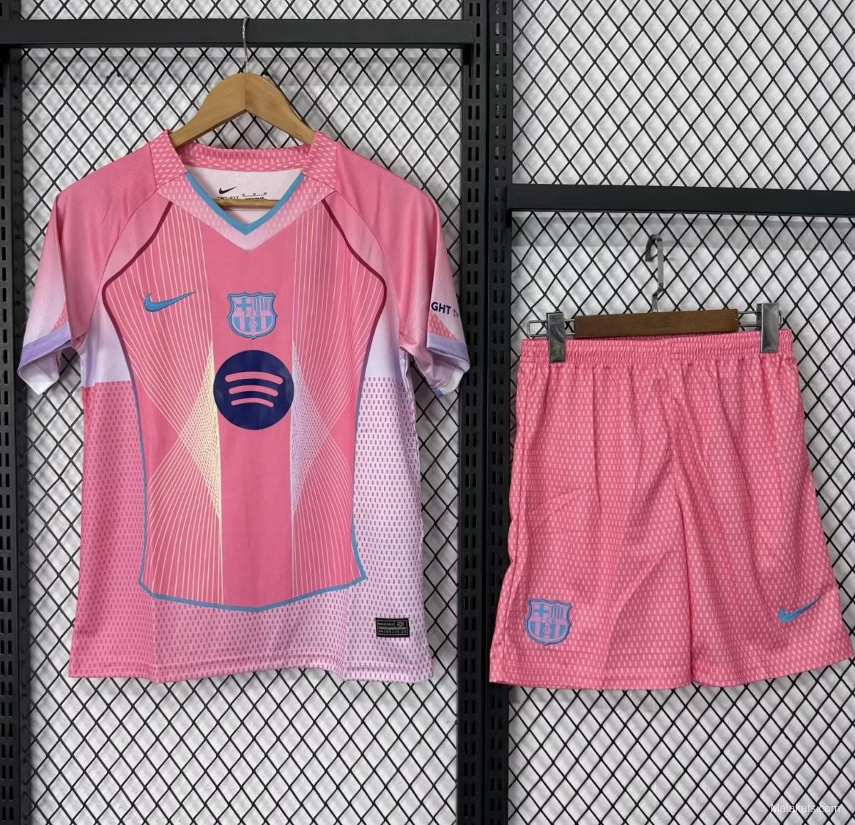 25/26 Kids Barcelona Pink with Gradient Pattern Jersey