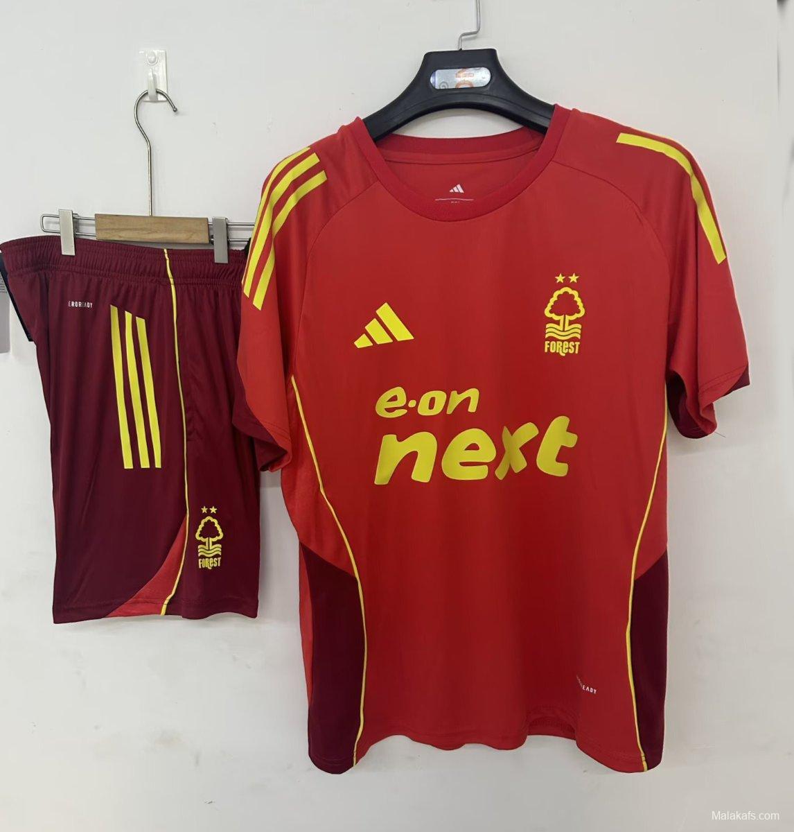 25/26 Nottingham Forest Pre-Match Training Jersey Red+ Shorts