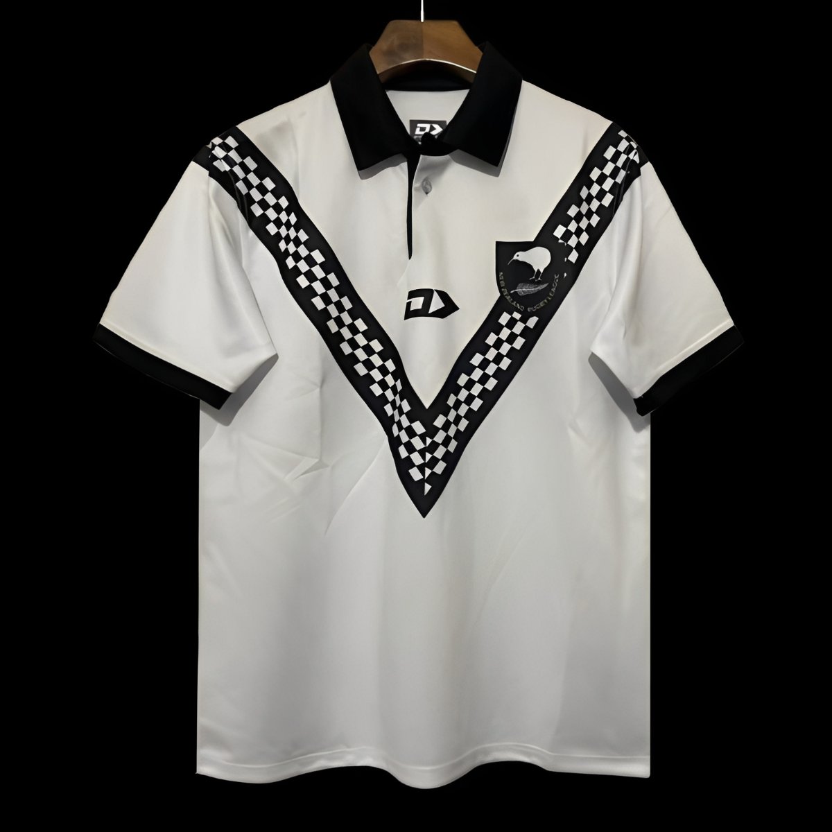 2024 New Zealand Kiwis White with Black Checkerboard V Pattern Jersey
