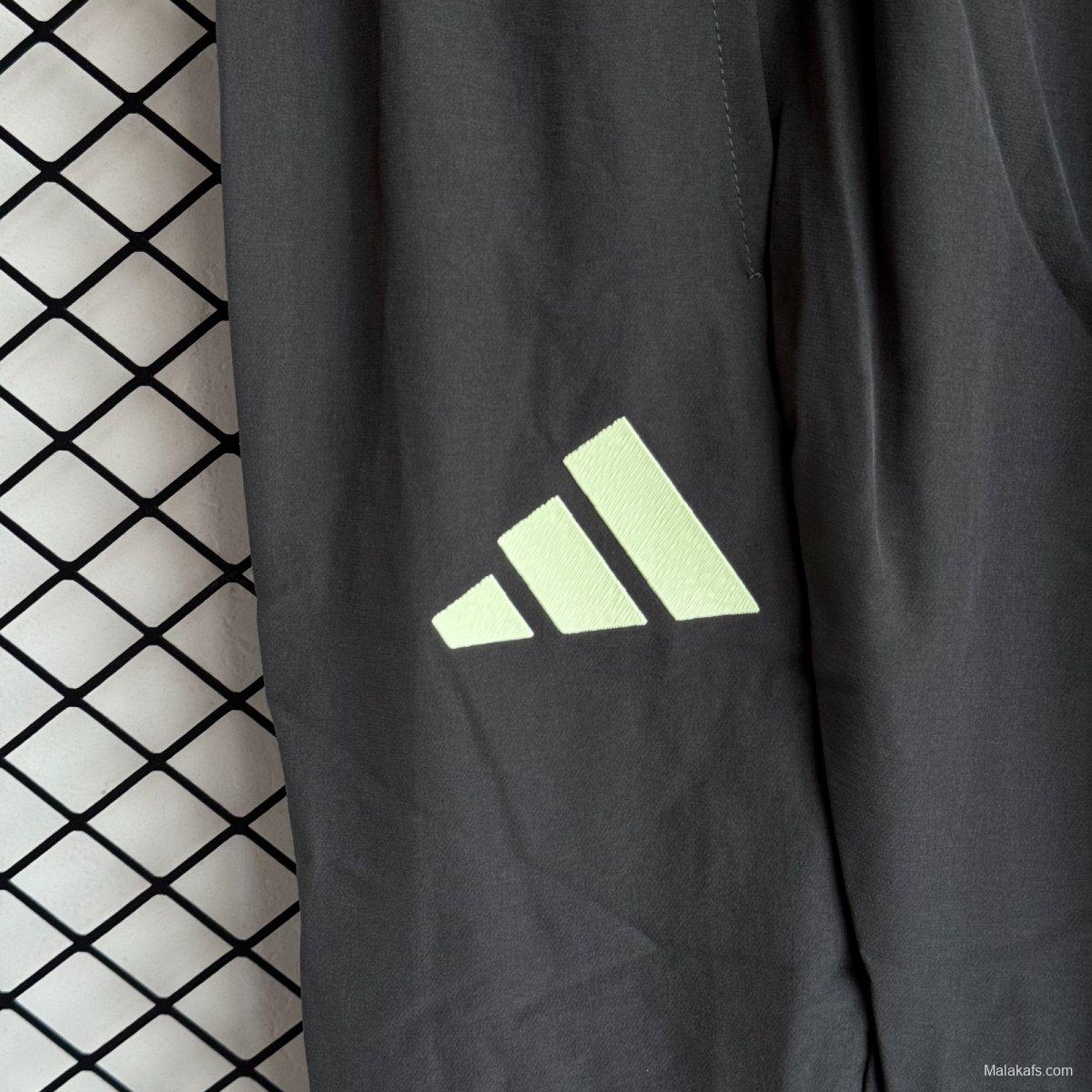 25/26 Real Madrid Black/Green Full Zipper Windbreaker + Long Pants