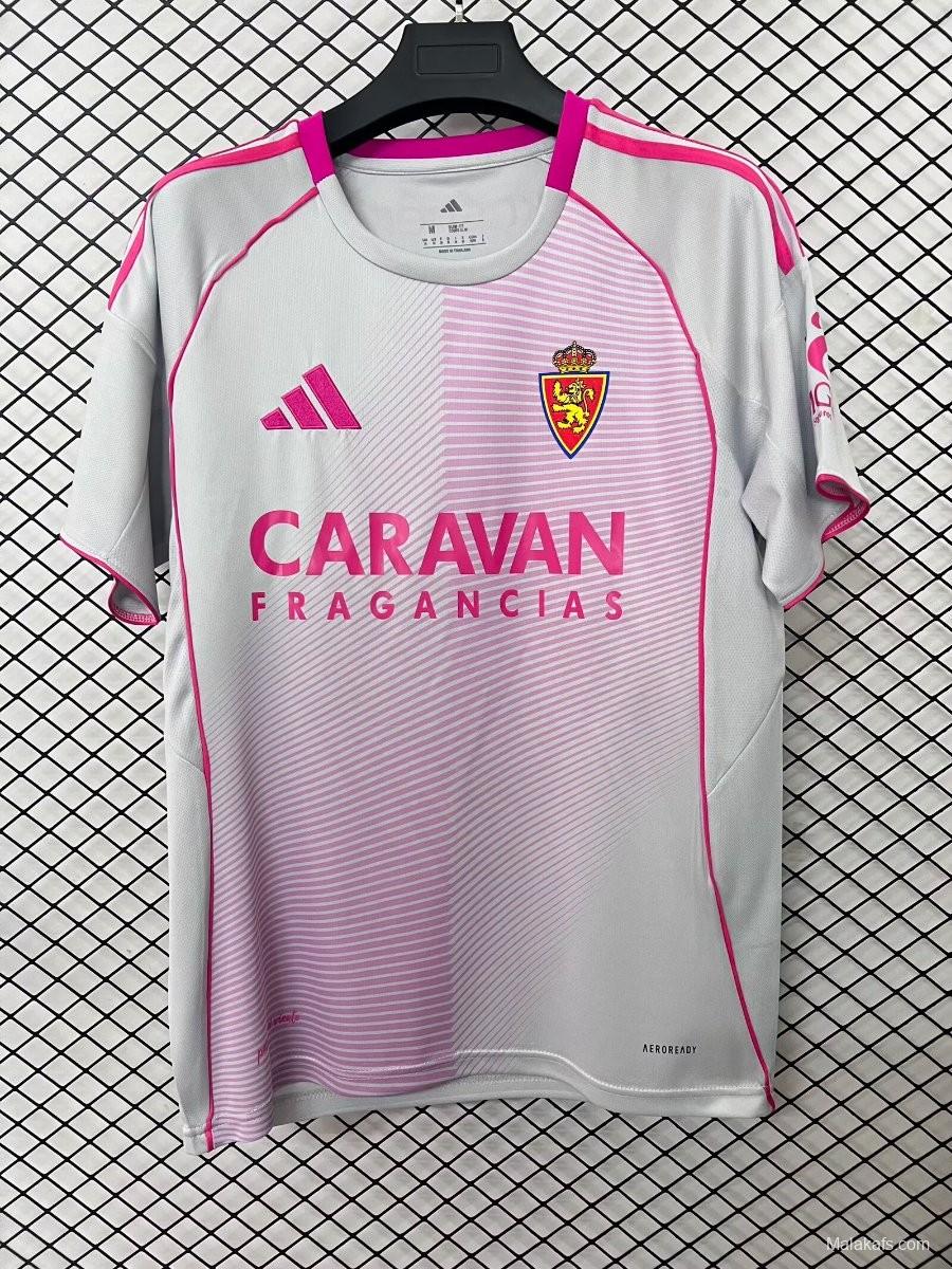 25/26 Real Zaragoza Fourth White/Pink Jersey