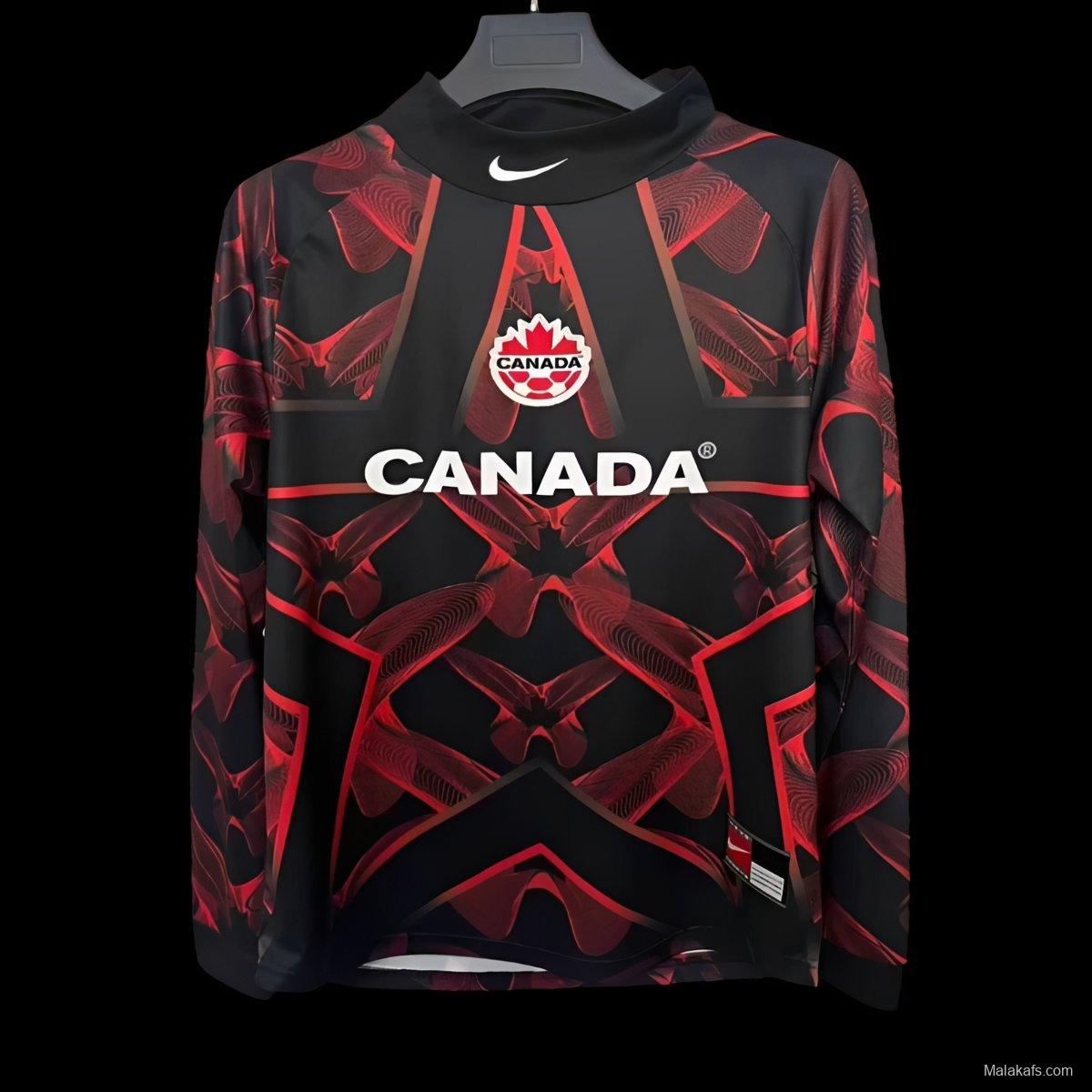 2026 Canada Black/Red Long Sleeve Goalkeeper Jersey