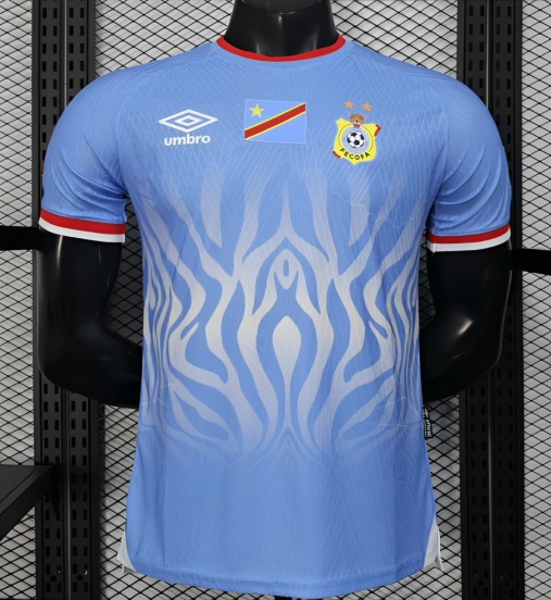 Player Version 2026 DR Congo Home Sky Blue Flame Jersey