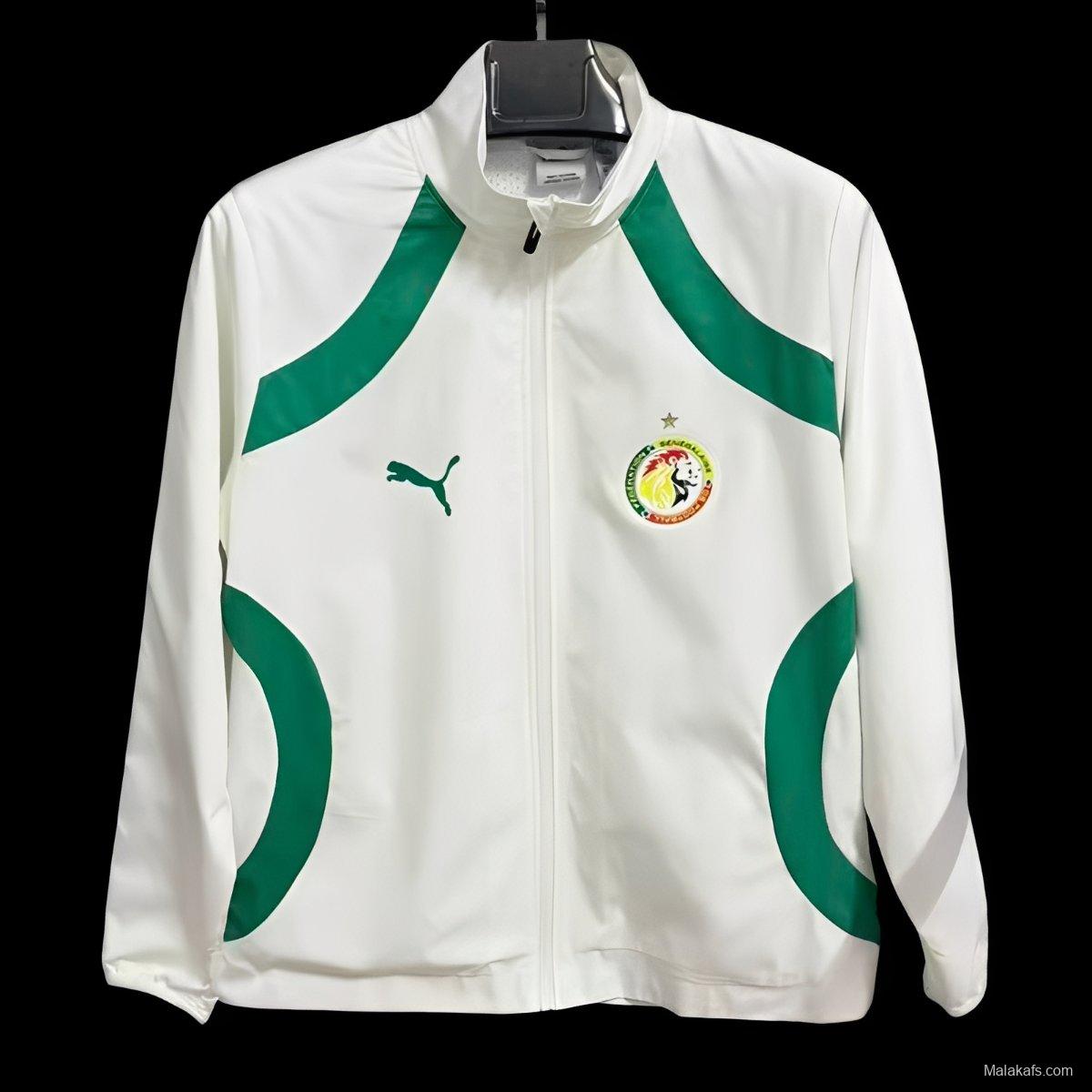 2026 Senegal White Full Zipper Windbreaker