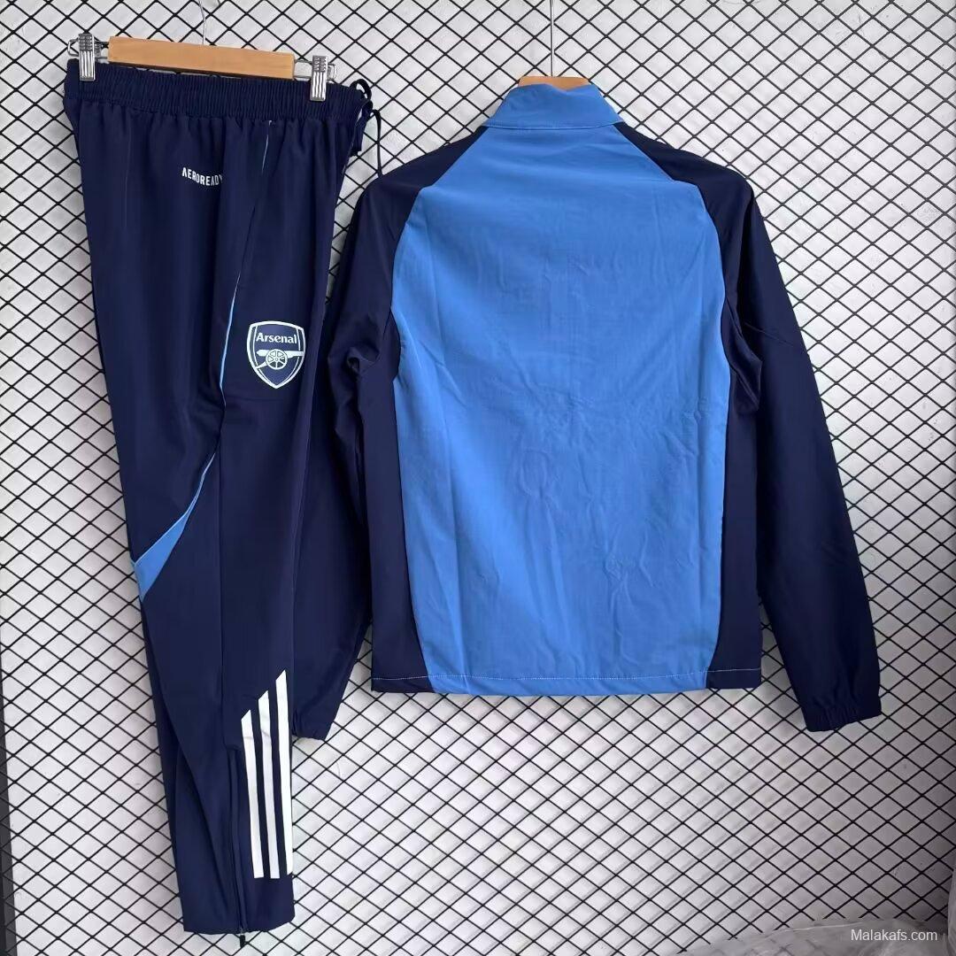 25/26 Arsenal Blue Full Zipper Windbreaker + Long Pants