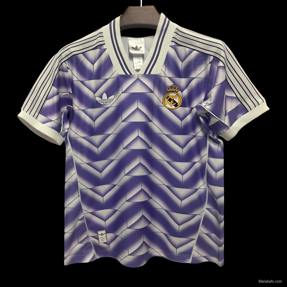 2026 Real Madrid Adidas Terrace Icons Purple Zigzag Jersey