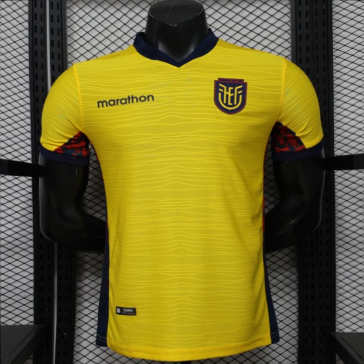 Player Version 2026 Ecuador Yellow with Tonal Wave  Home Jersey