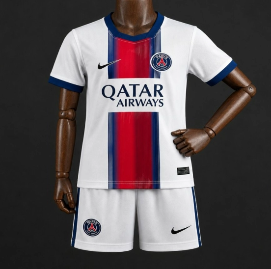26/27 Kids  Paris Saint-Germain White  Away Jersey Kits