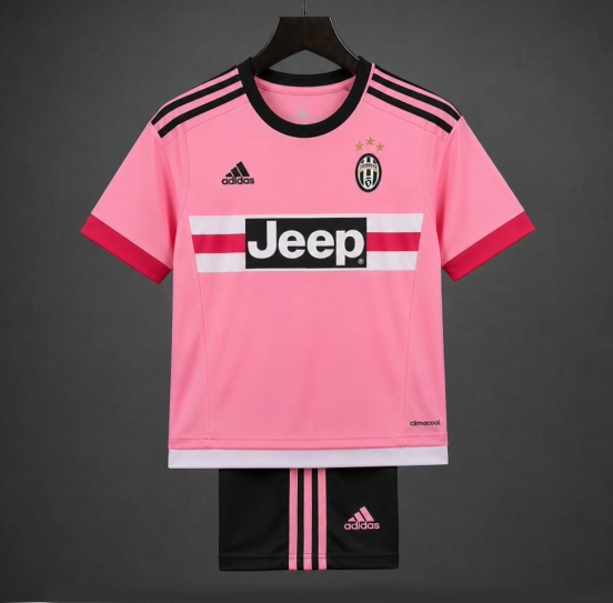 Retro Kids 15/16 Juventus Away Pink Jersey