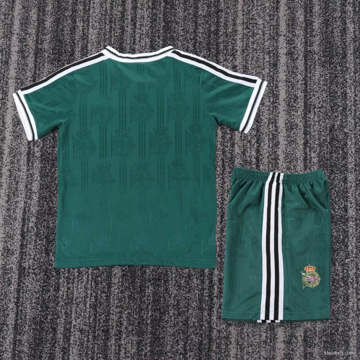 Retro Kids 99/00 Deportivo de La Coruna Away Green Jersey