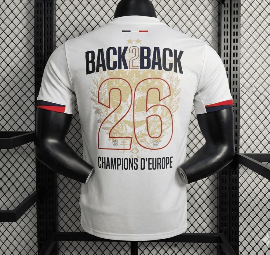 Player Version 2 Star 25/26 PSG Away Jersey With Champions of Europe 2026 Printing