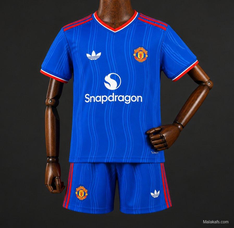 26/27 Kids Manchester United Away Blue Jersey