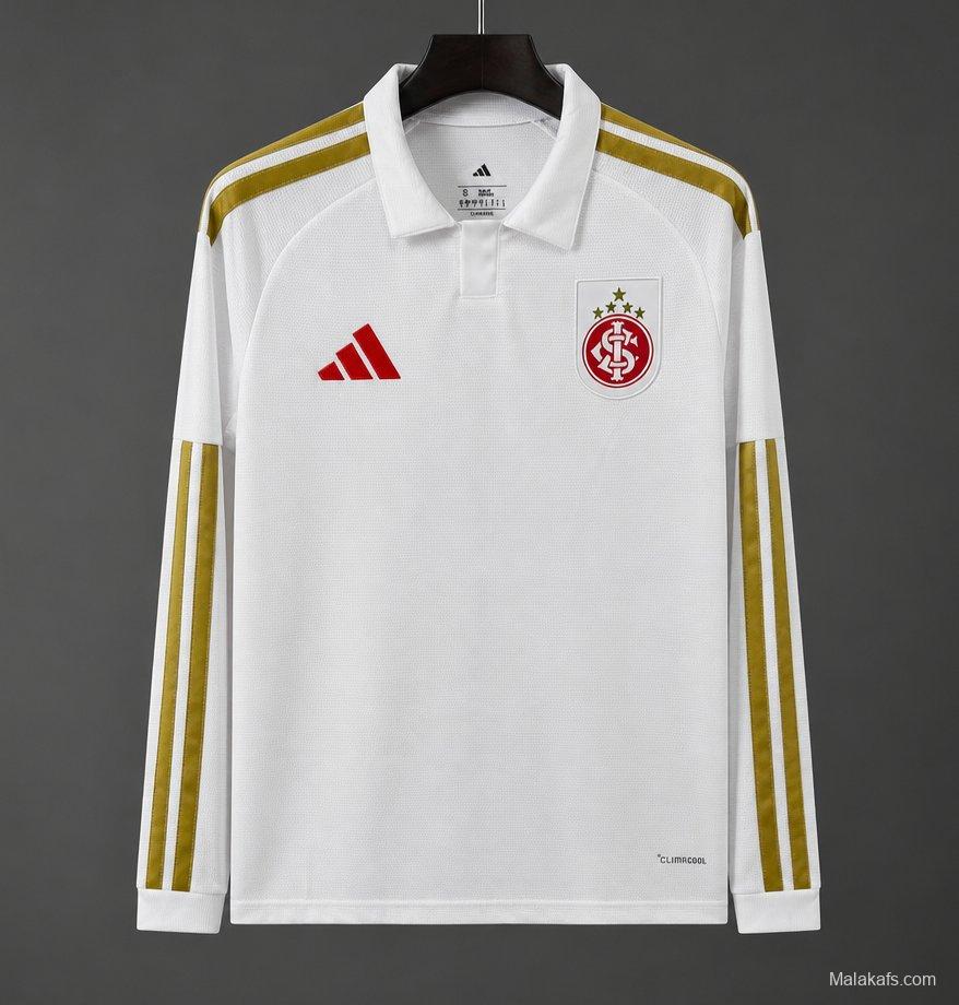 26/27 Sport Club Internacional White with Gold Stripes Long Sleeve Training Jersey