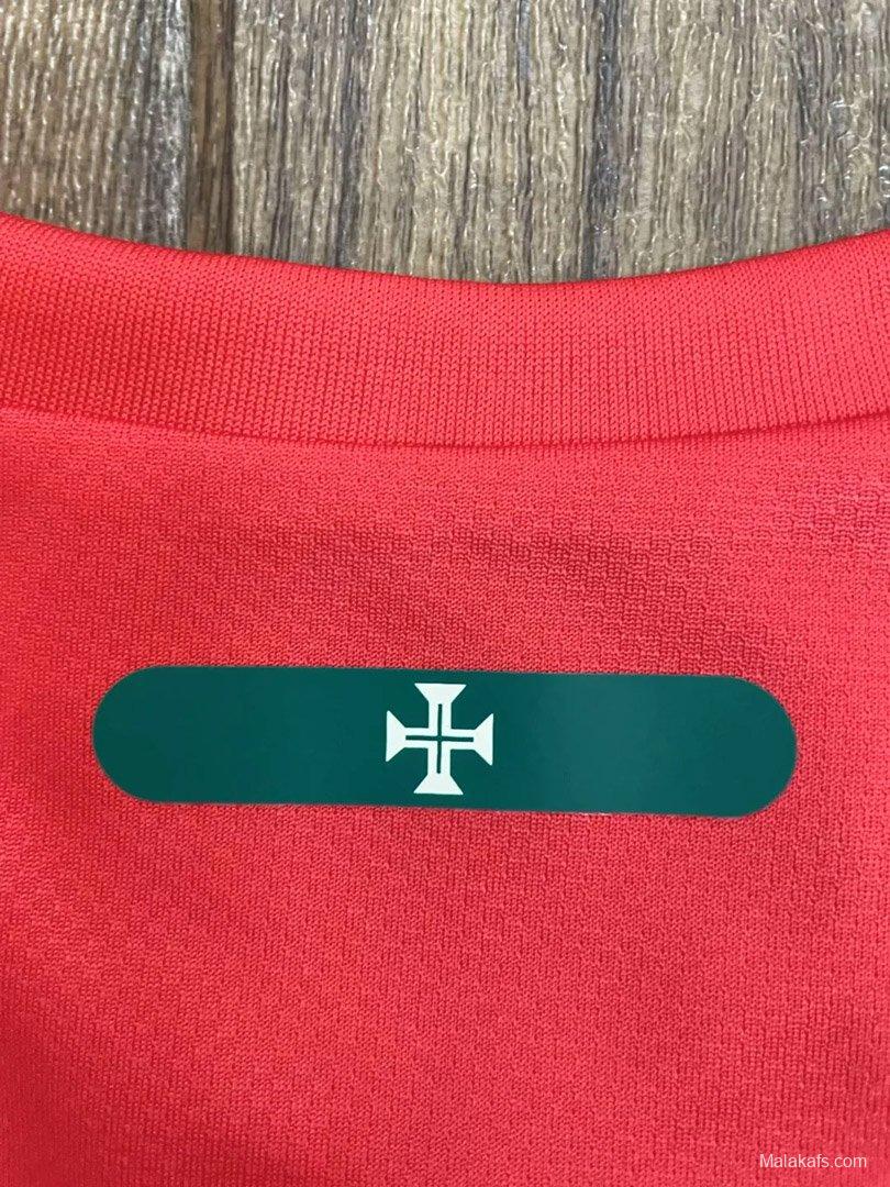 Retro  2010 Portugal Home Long Sleeve Jersey