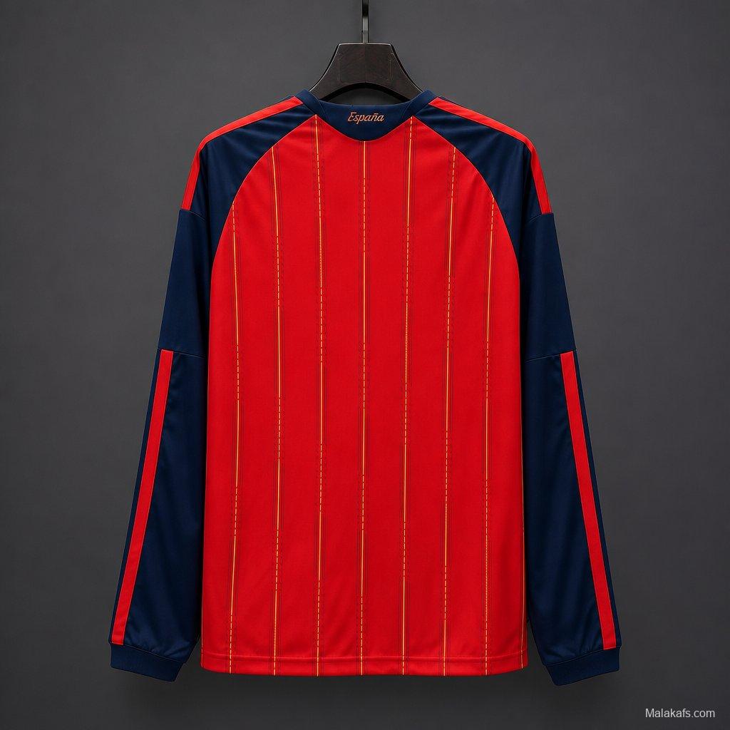 2026 Spain Home  2 Stars  Long Sleeve Jersey
