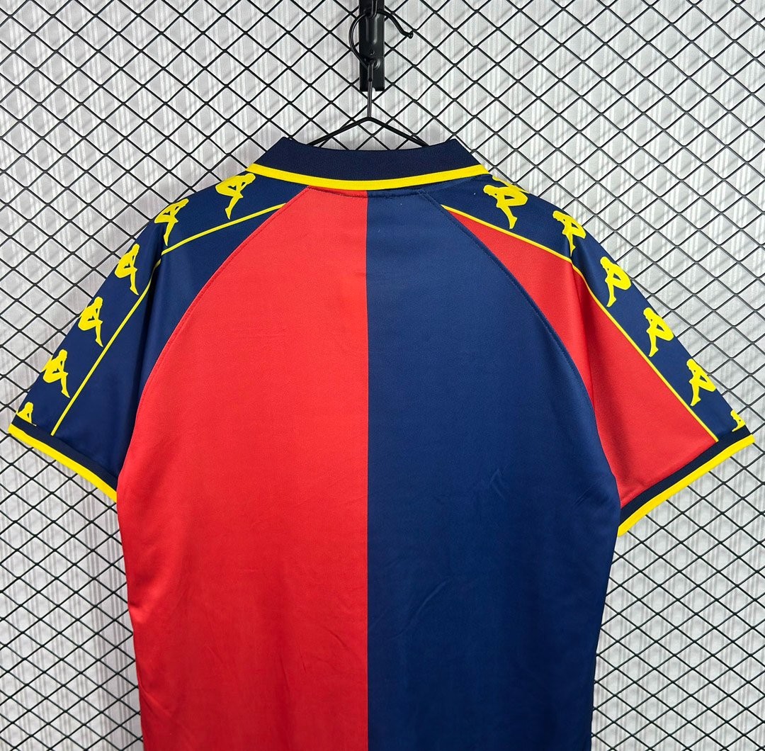 Retro  99/00 Genoa Home Red & Navy Blue Jersey