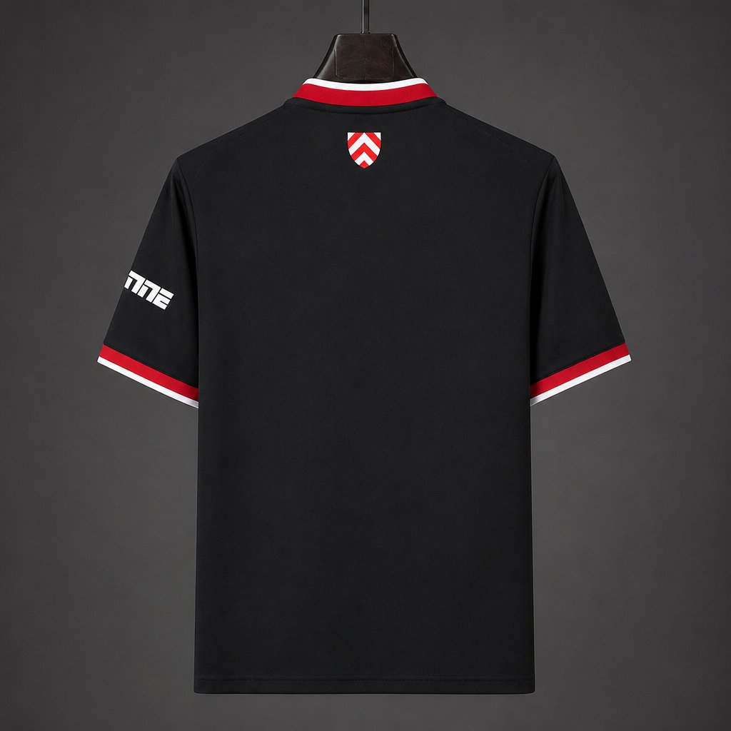 26/27 Arminia Bielefeld Away Black and Grey with Diagonal Chevron Pattern Jersey