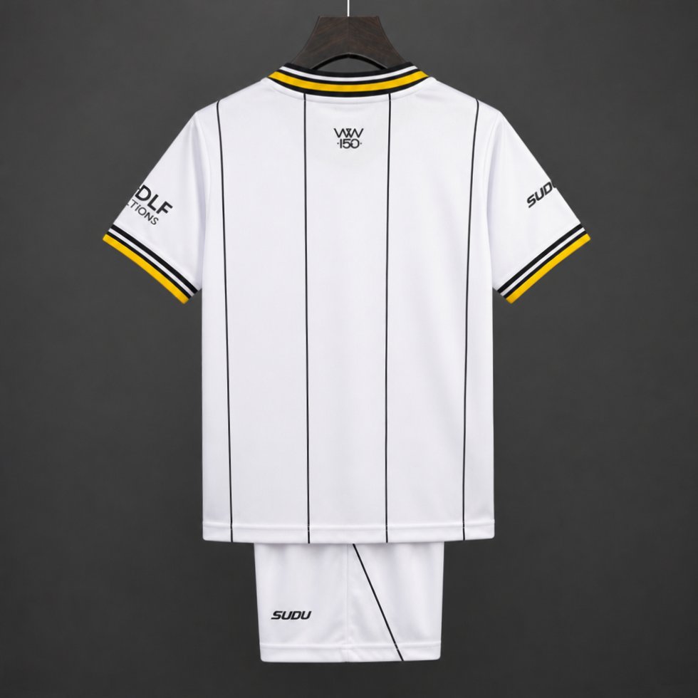 26/27 Kids Wolverhampton Wanderers Wolves Away  White Jersey Kit