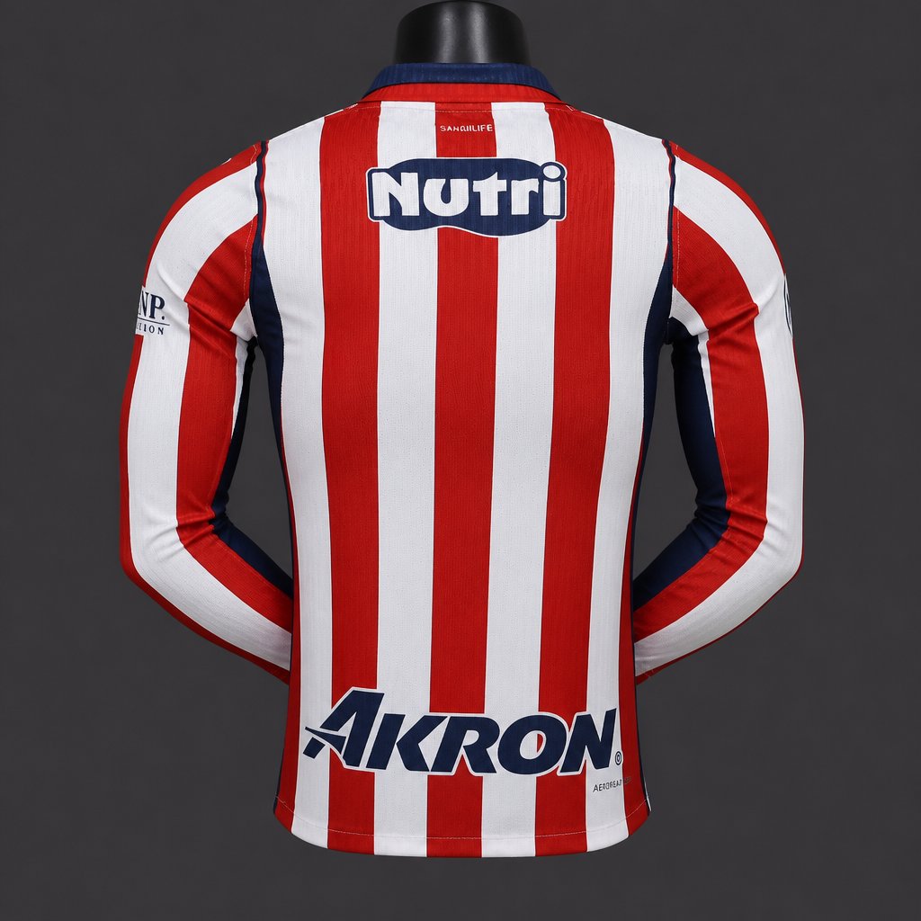 Player Version 26/27 Chivas Home Long Sleeve Red Stripes Jersey