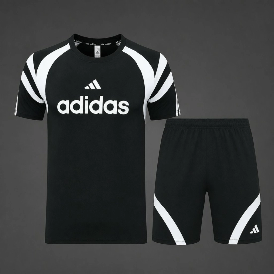 26/27 Adidas 17 Black Short Sleeve+Soccer Shorts